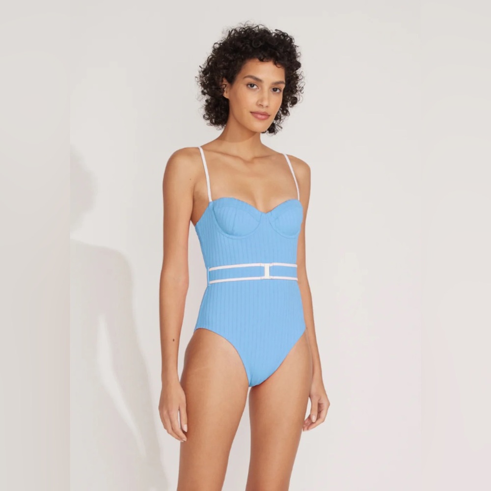 Solid and Striped Spencer One Piece Swimsuit.